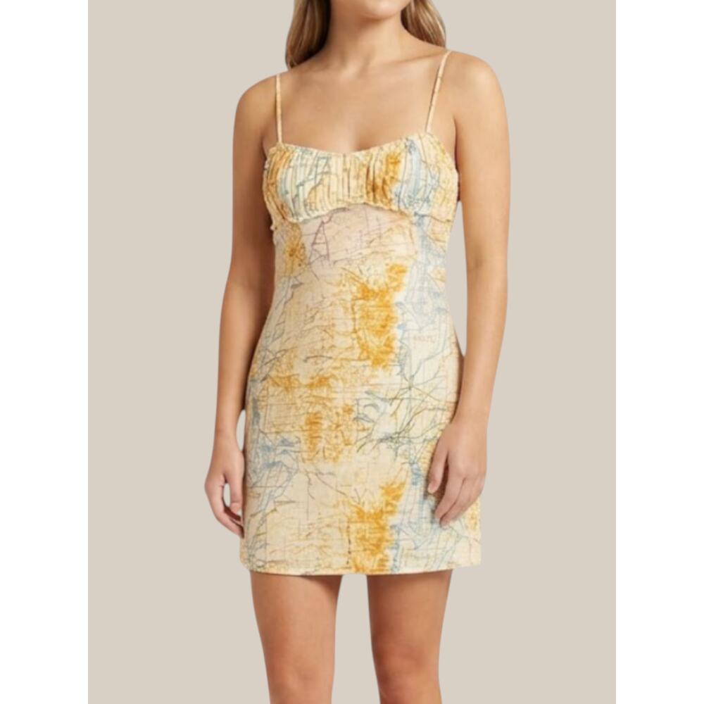 Urban Outfitters Antique Grand Teton Map Print Mini Slip Dress Small